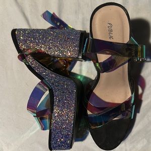 All over sparkle ankle wrap heal